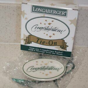 LONGABERGER Basket - Congratulations 1994 Basket - Vintage Tie-On 31496